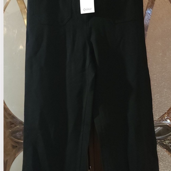 Quince Ultra-Stretch Ponte Cropped Wide Leg Pants Black Size 2 - Picture 3 of 5
